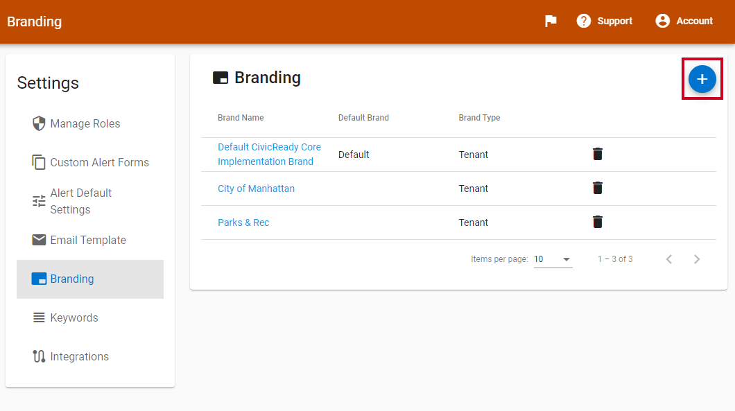 Plus-sign icon that should be clicked to create a new brand.