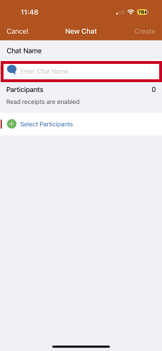 Enter chat name field