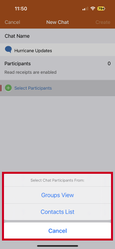 Chat participant source options.