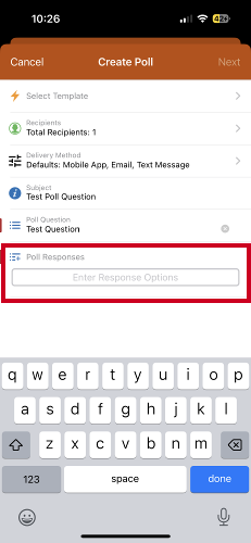 Poll responses field.