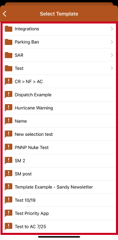 Template list.