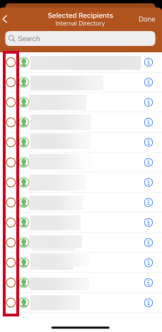 Internal directory recipient list.