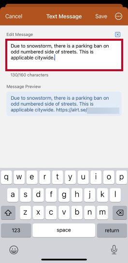 Edit message field.
