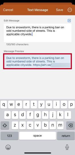 Message preview field.