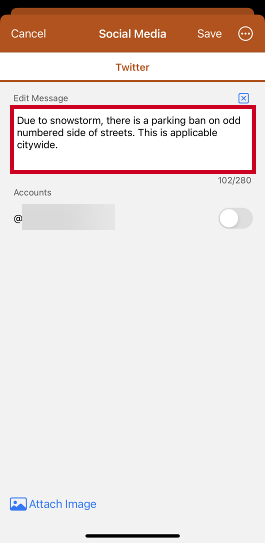 Edit social media message.