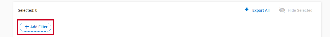 A white Add Filter button outlined with a dotted blue line.