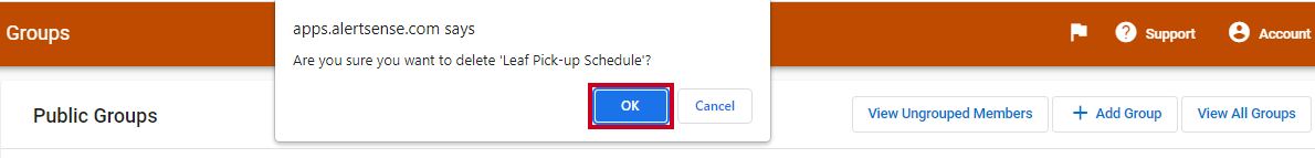A blue, rectangular OK button.