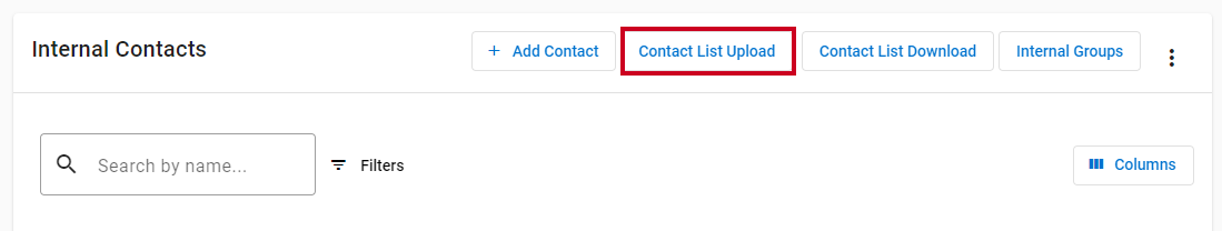 A white, rectangular Member List Upload button to the right of the page name.