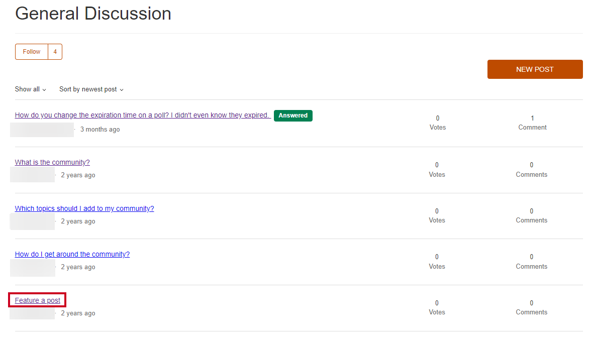 Example community post.