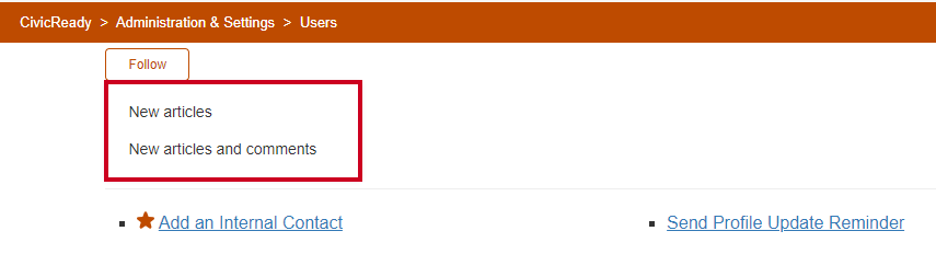 follow drop-down menu