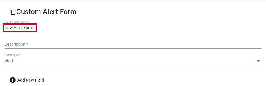 Alert form name field.