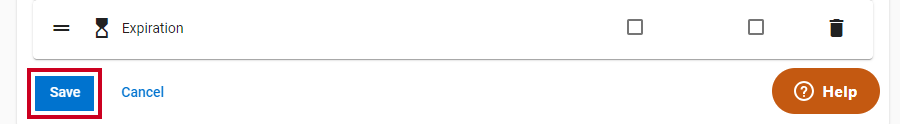 Blue save button.