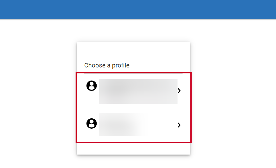 choose profile screen