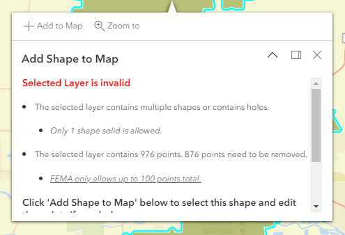 The Add Shape to Map dialog box.