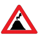 Volcano warning symbol.