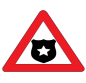 Law enforcement warning symbol.