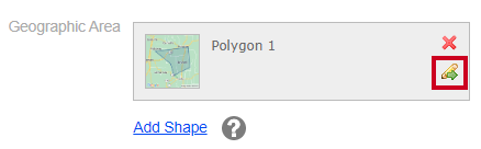 Edit Esri shape button within the Geographic Area field.
