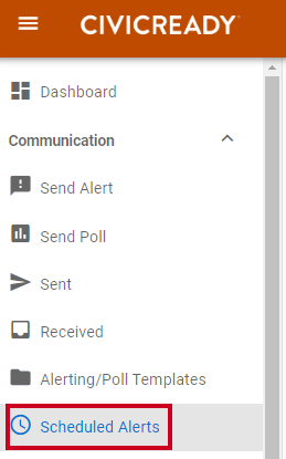 Scheduled alerts navigation button.