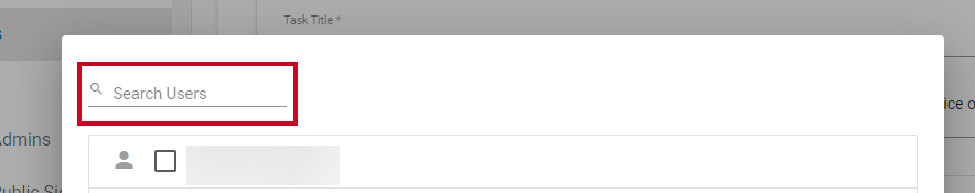 Search users field.