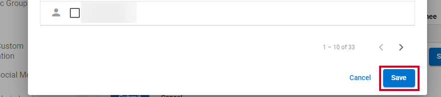A blue, rectangular Save button that applies any user changes to the Task List template.