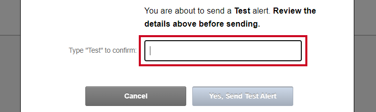 Type Test to confirm text box.