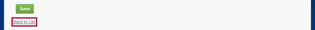 A Back to List link below the Save button at the bottom of the Edit an IPAWS Configuration page.