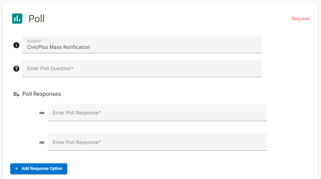 Poll Information fields.
