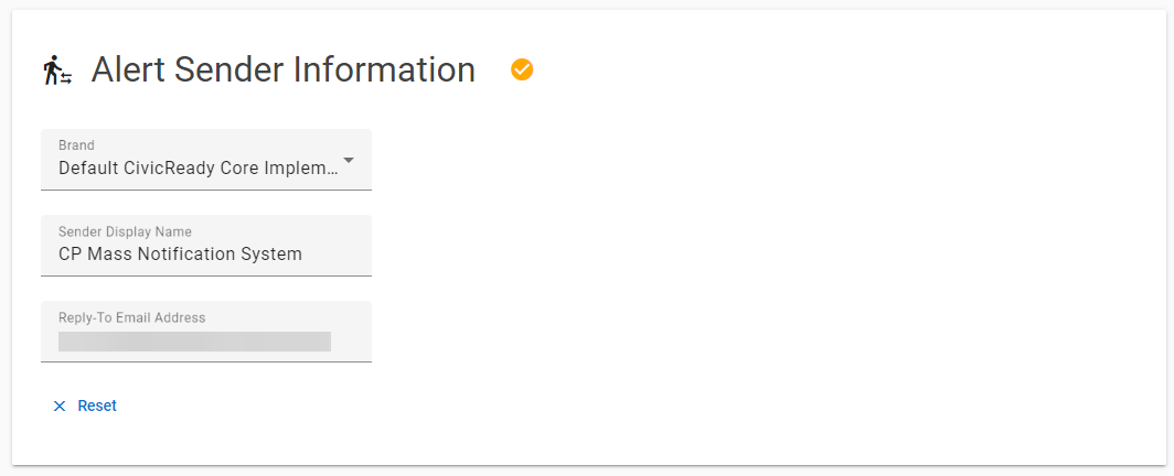 Alert Sender Information.