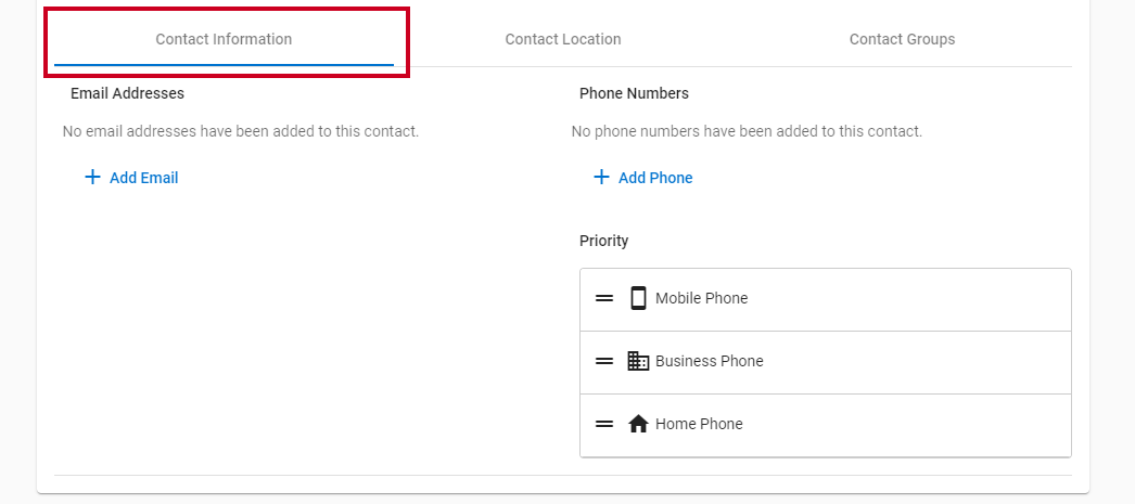 New Contact Information Fields.