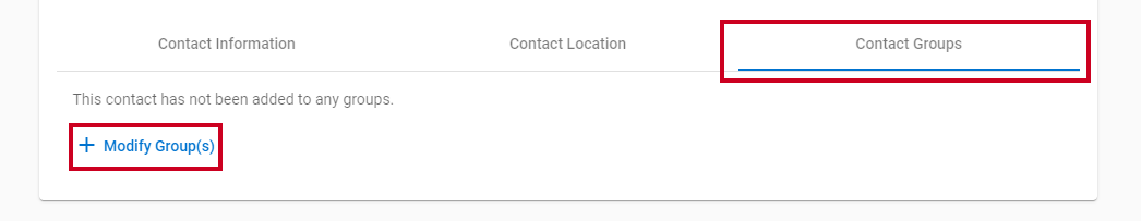 Contact Groups.