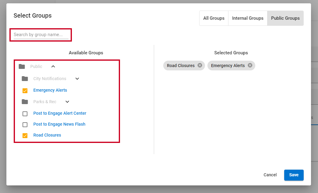 Select Groups.