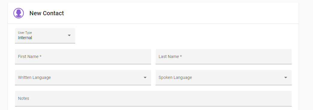 New Internal Contact Fields.