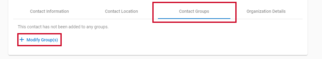 Internal Contact Groups.