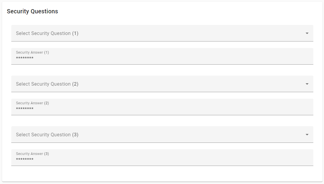 Security Questions.