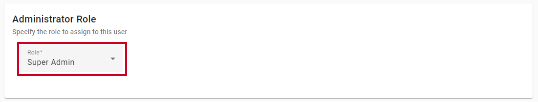 Administrator Role drop-down.