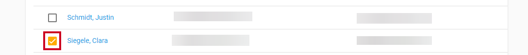Checkmark next to user name.