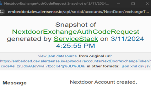 Nextdoor Account Created.