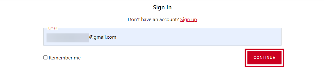 SSO Continue button.