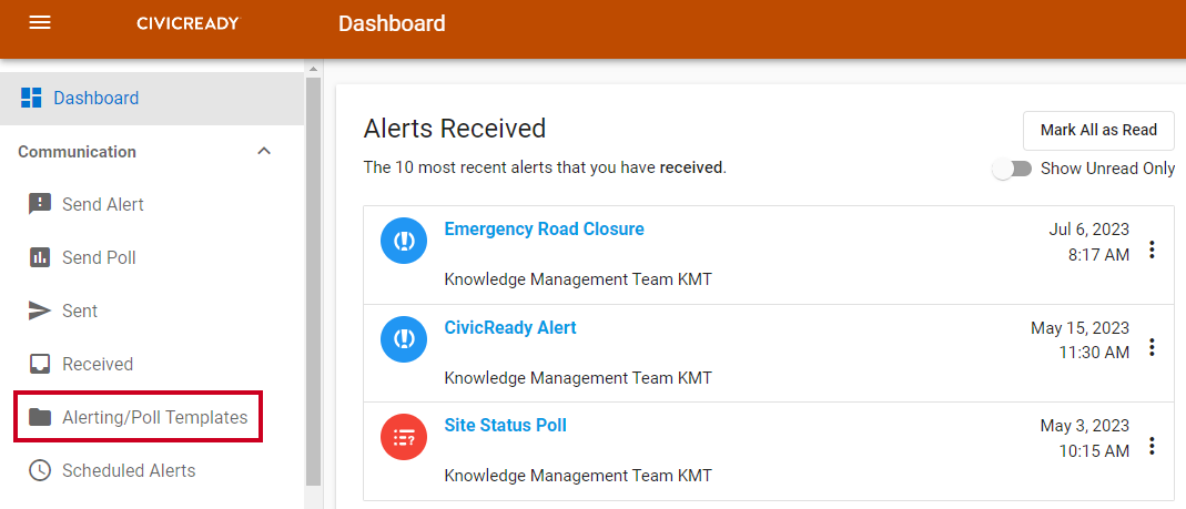 Alerting Poll Templates.