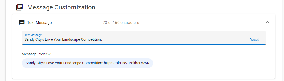 Text Message Customization.