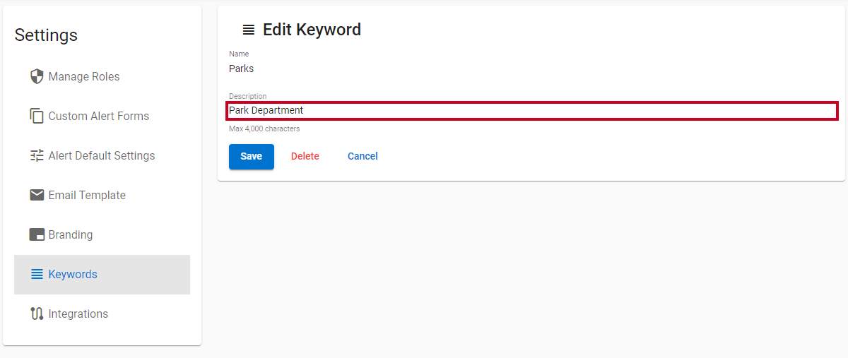 Description field.