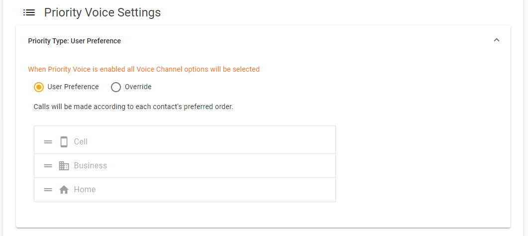 Priority voice.