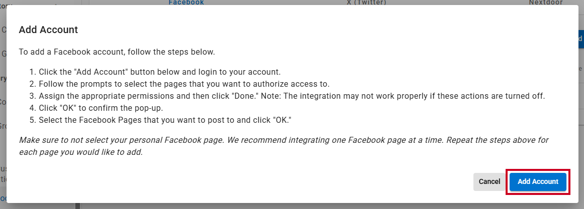 Facebook account steps.