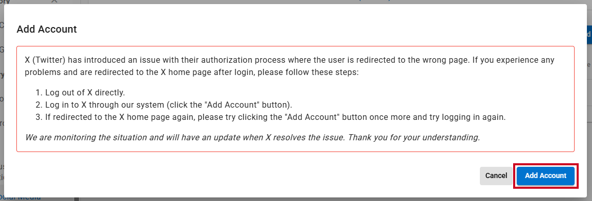 Twitter account steps.