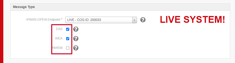 Message Type checkboxes.