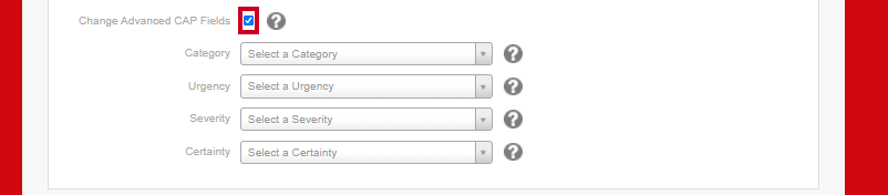 Change advanced CAP fields.