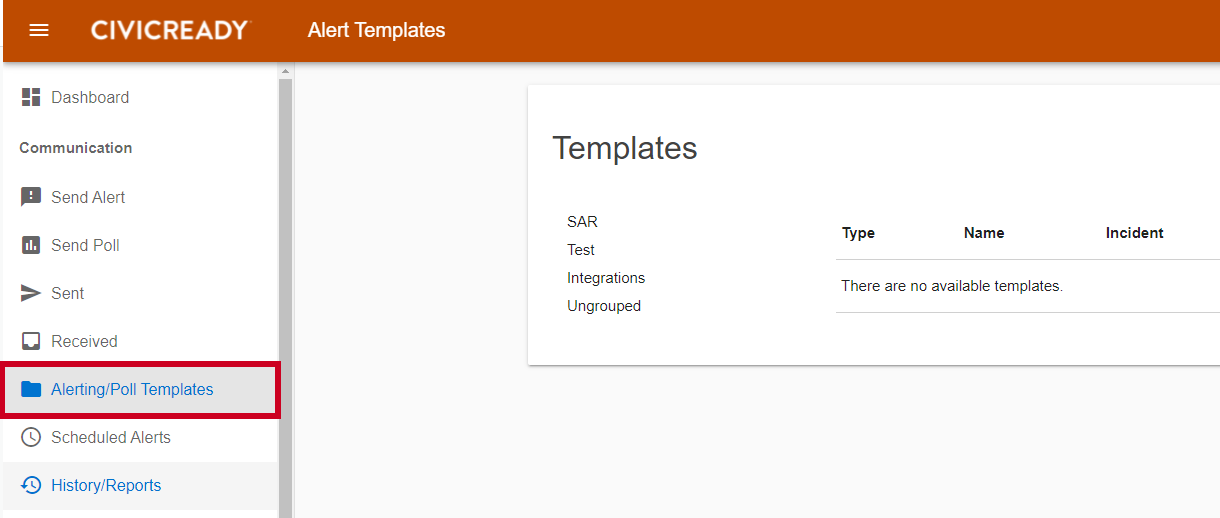 navigate to alerting poll templates