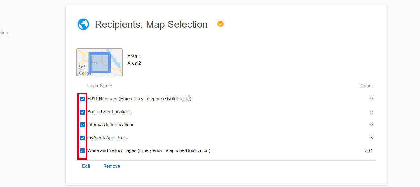 Select options for map
