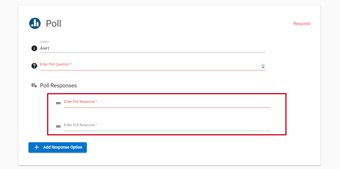 Enter Poll Response Options