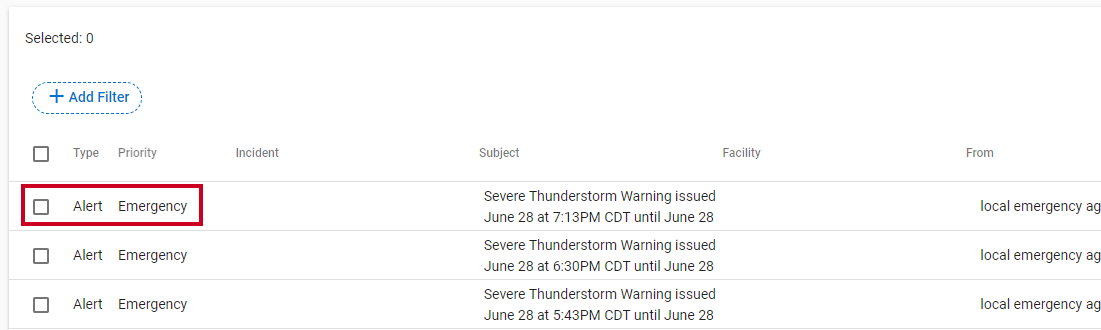 Select Alert
